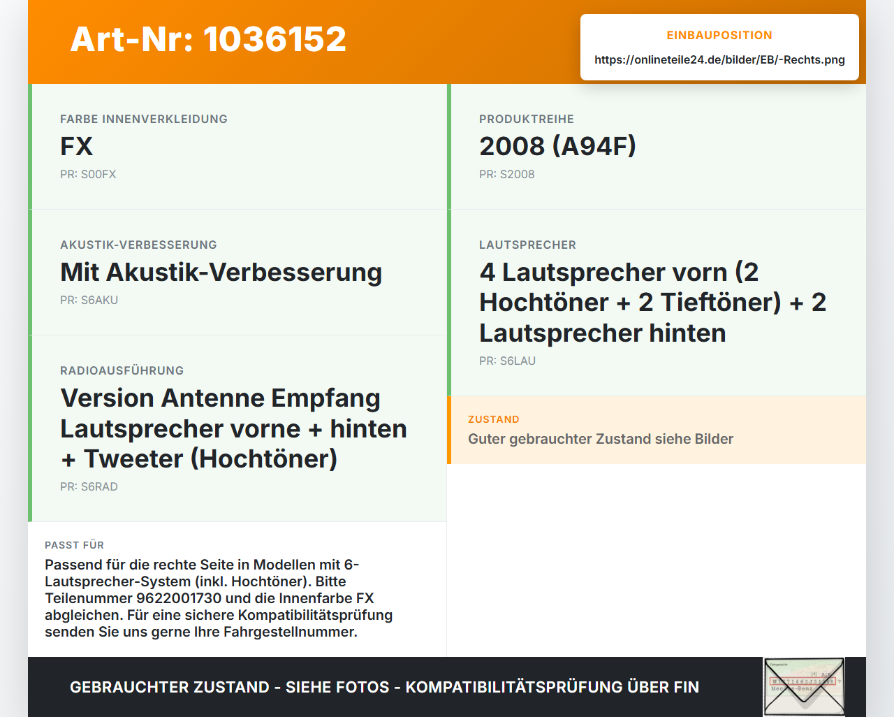 Peugeot 2008 CU 16-19 Lautsprecher Hochtöner Rechts Peugeot 2008 CU 16-19 30.08.2017 9633355780 gebraucht Vorschau 3