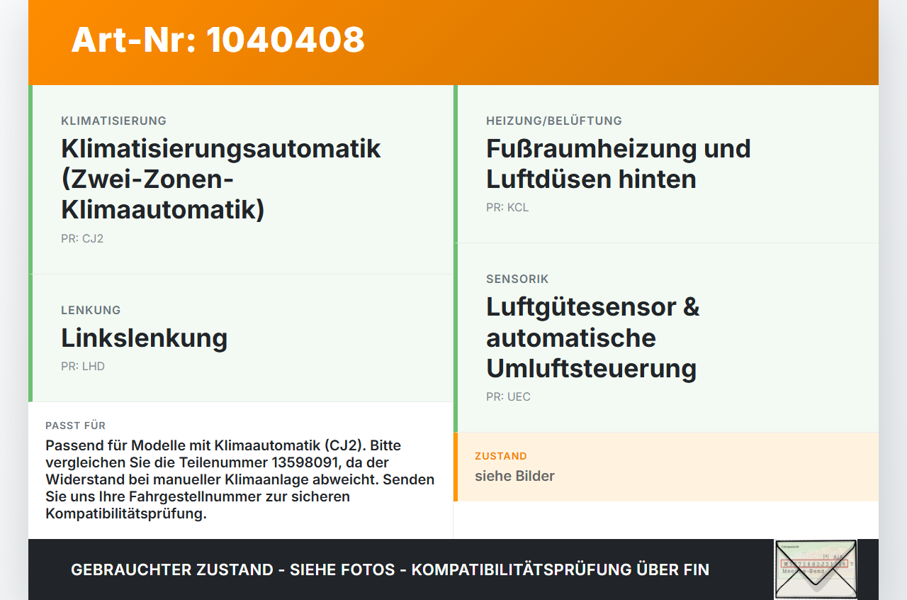Opel Zafira C 11-16 Widerstand Gebläse Lüfter Opel Zafira C 11-16 16.10.2014 13598091 F011500127 gebraucht Vorschau 3