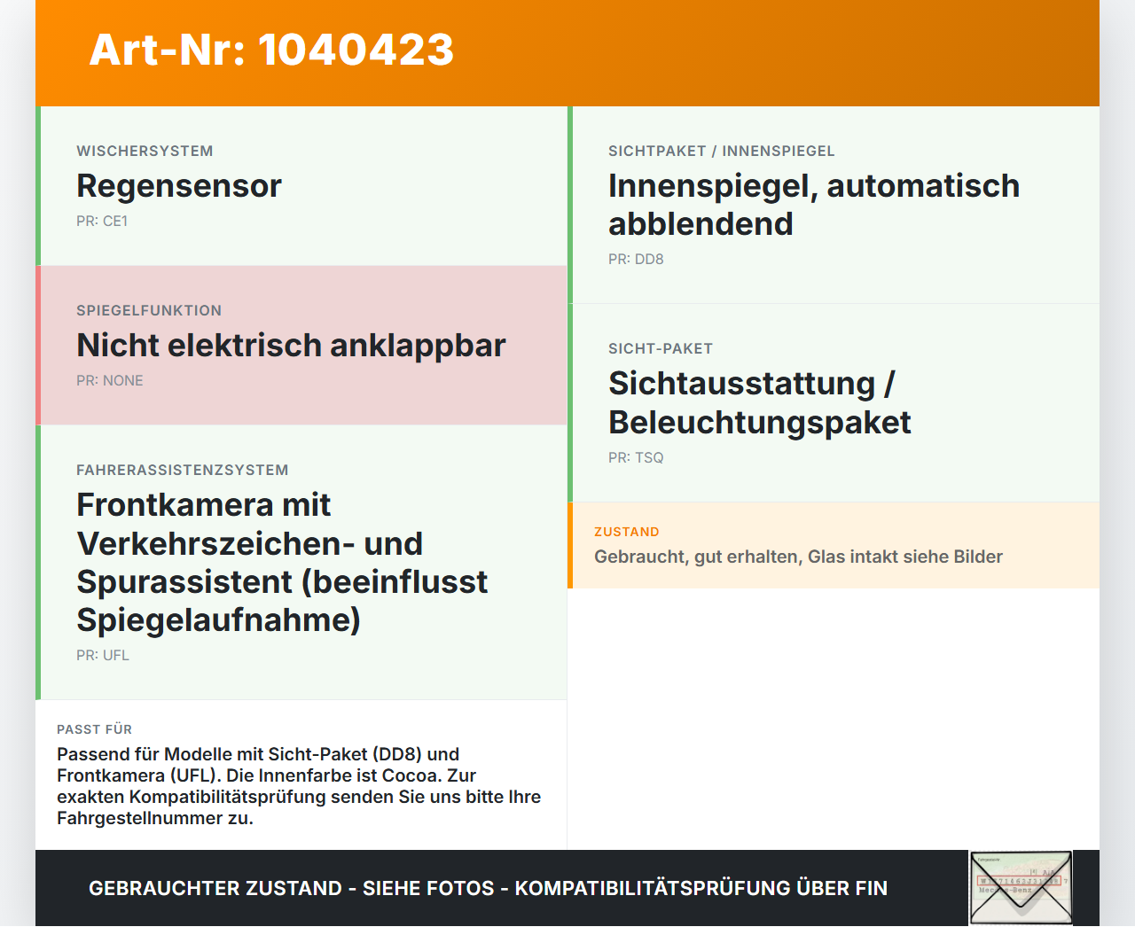 Opel Zafira C 11-16 Innenspiegel Rückspiegel autom. abblendbar Opel Zafira C 11-16 16.10.2014 22794446 905-3169... Vorschau 3