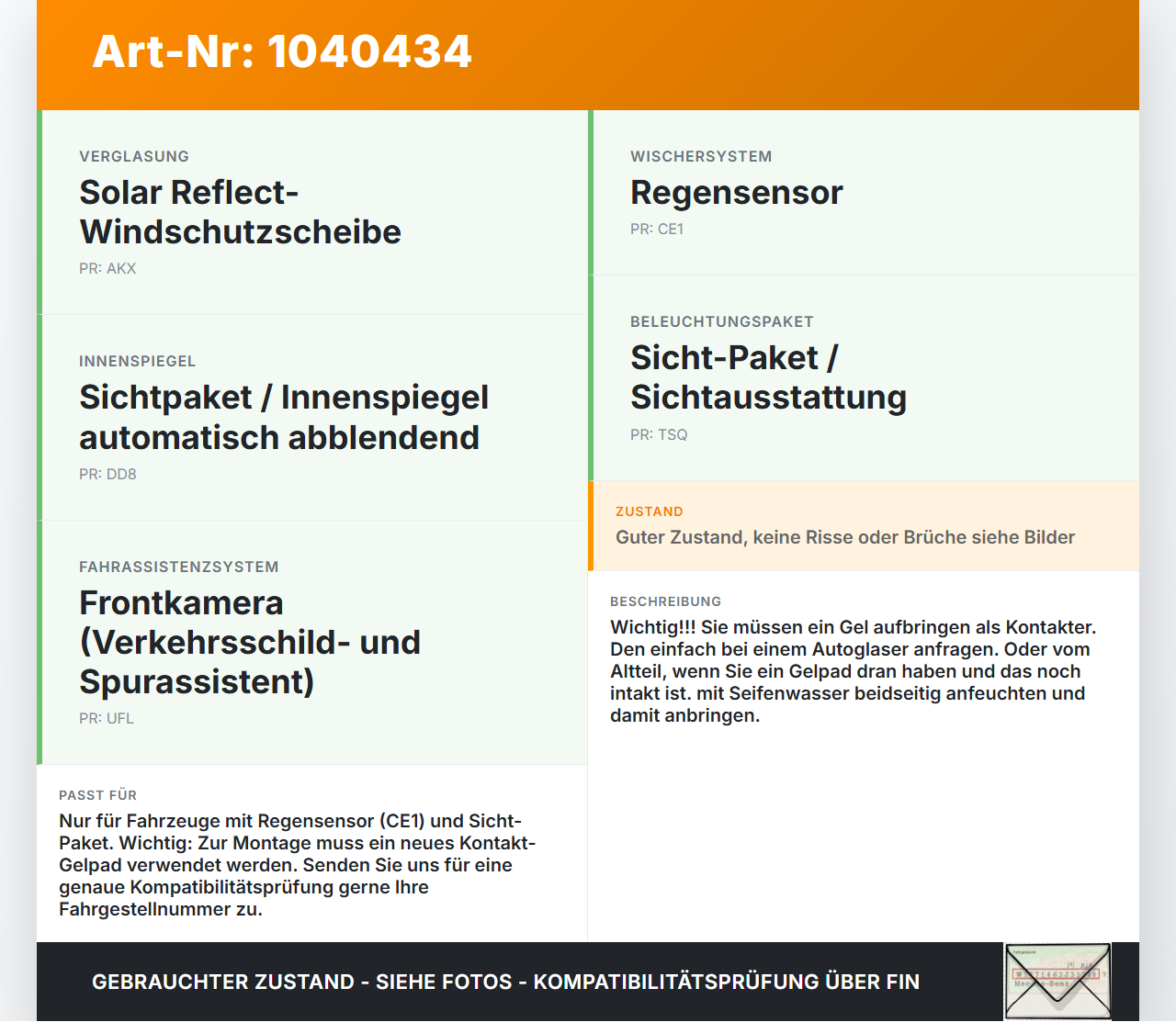 Opel Zafira C 11-16 Regensensor Opel Zafira C 11-16 16.10.2014 22845143 gebraucht Vorschau 3