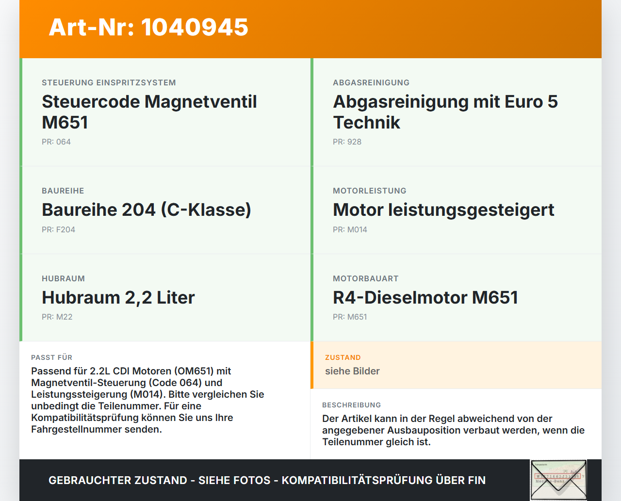 Mercedes W204 S204 C250 07-14 CDI 2,2 150KW Injektor Einspritzdüse Zyl.4 Mercedes W204 S204 C250 07-14 29.08.2013... Vorschau 3