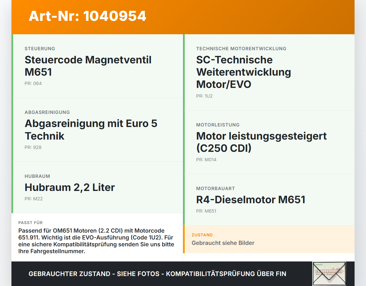 Mercedes W204 S204 C250 07-14 CDI 2,2 150KW 651911 Nockenwelle Auslass Mercedes W204 S204 C250 07-14 29.08.2013... Vorschau 3