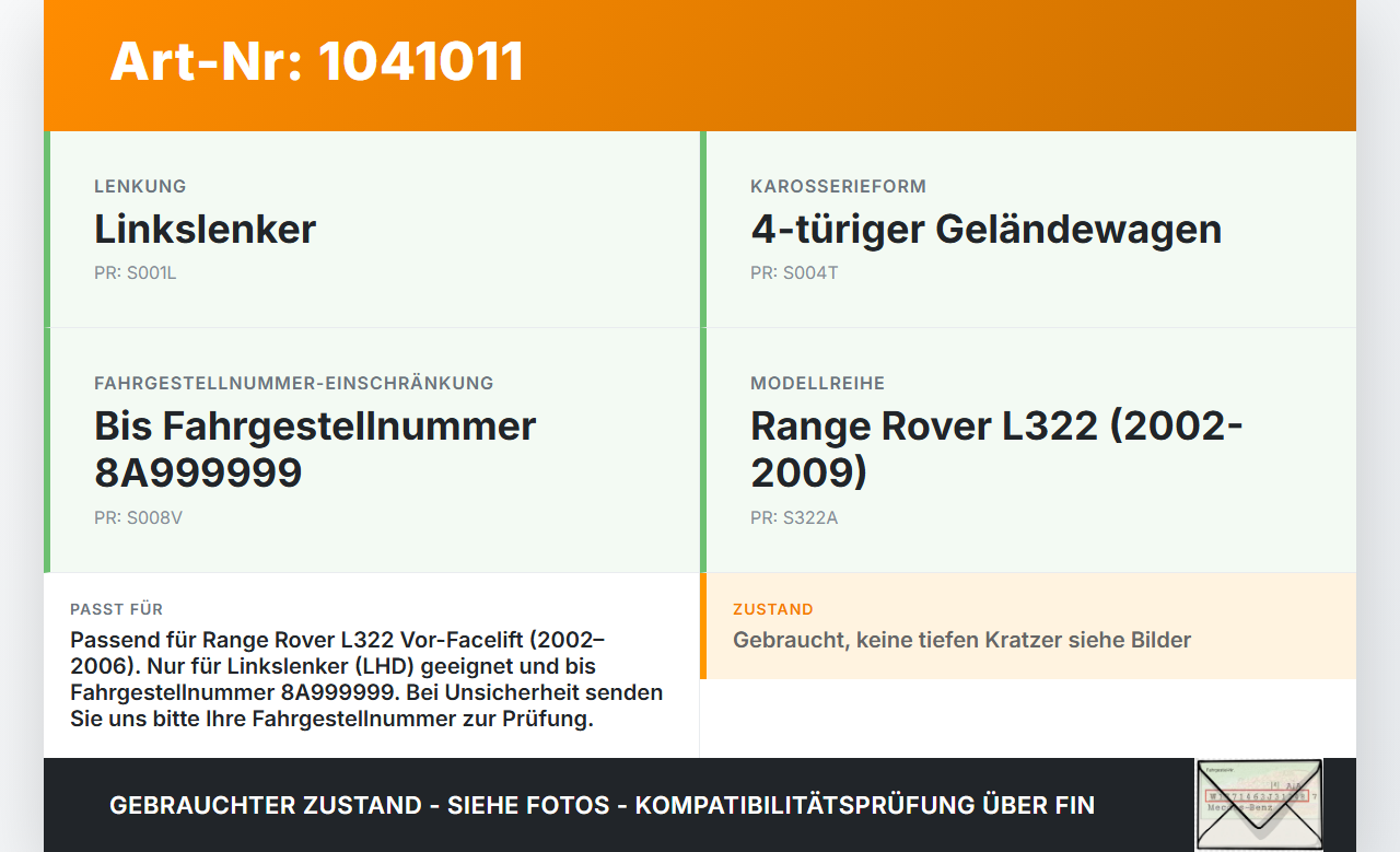 Land Range Rover III L322 02-06 Hebel Entriegelung für Motorhaube Innen Land Range Rover III L322 02-06 02.08.2002... Vorschau 3