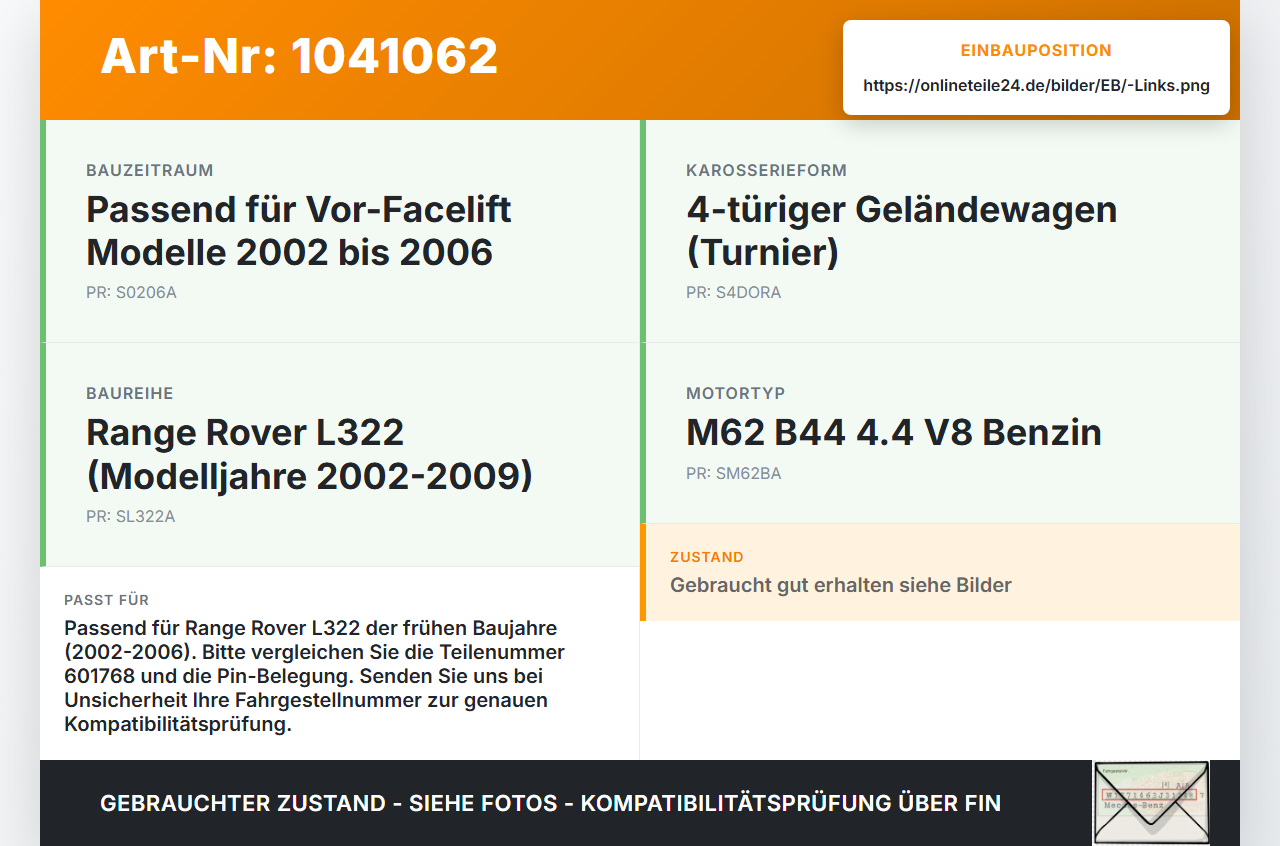 Land Range Rover III L322 02-06 Warnblinkschalter Schalter Land Range Rover III L322 02-06 02.08.2002 YUG000210PUY... Vorschau 3