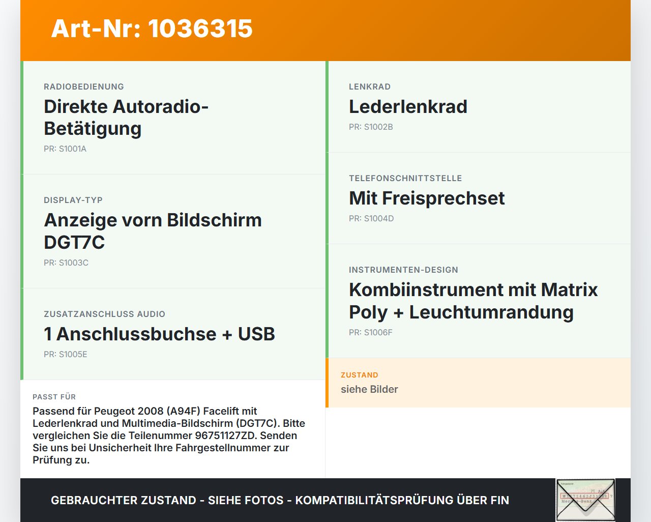 Peugeot 2008 CU 16-19 Schalter Verstellung Regler Multimedia SRC Peugeot 2008 CU 16-19 30.08.2017 96751127ZD gebraucht Vorschau 3