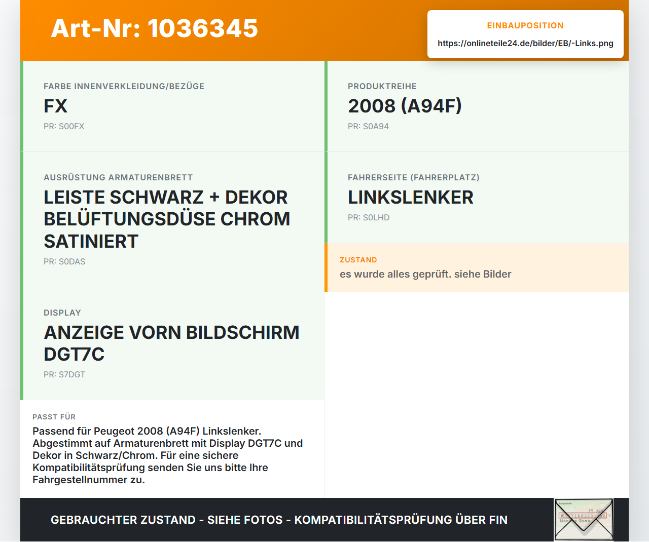 Peugeot 2008 CU 16-19 Warnblinkschalter Schalter Peugeot 2008 CU 16-19 30.08.2017 gebraucht Vorschau 3