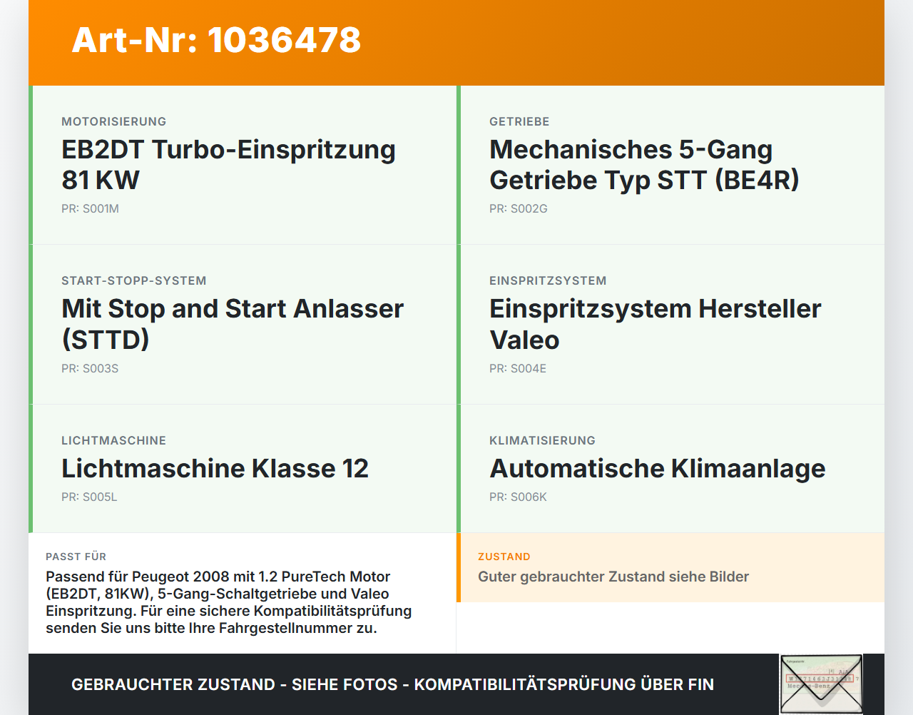 Peugeot 2008 CU 16-19 1,2 81KW Kabelbaum Motorkabelbaum Leitungssatz für Motor Peugeot 2008 CU 16-19 30.08.2017... Vorschau 3