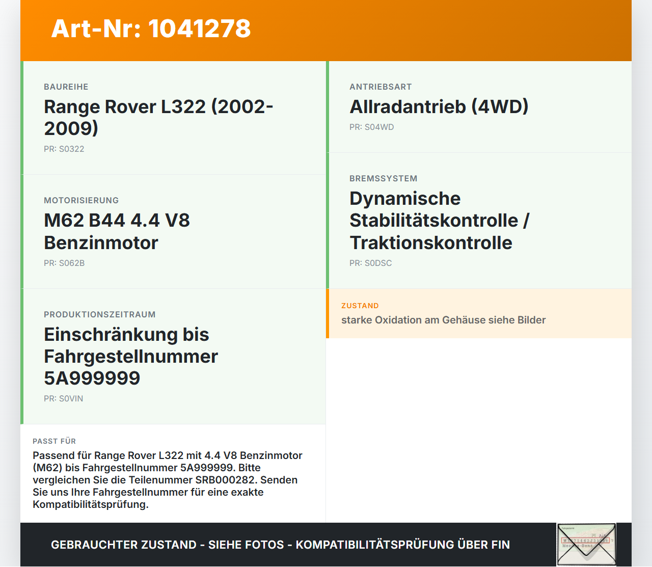 Land Range Rover III L322 02-06 Traktionskontrollpumpenmodul Land Range Rover III L322 02-06 02.08.2002 SRB000282... Vorschau 3