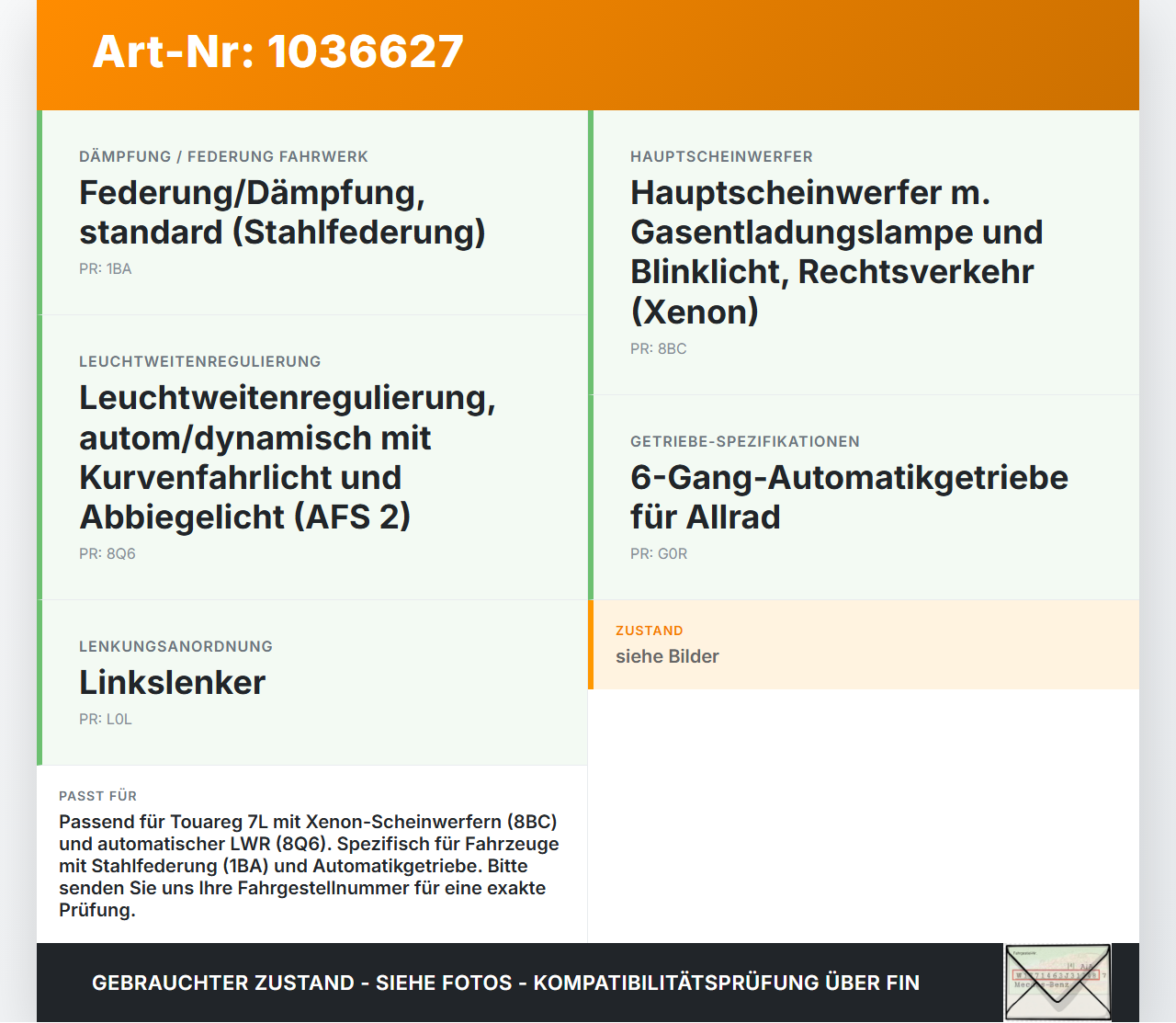 VW Touareg 7L 06-10 LWR Schalter Leuchtweitenregler VW Touareg 7L 06-10 18.05.2007 7L6941334A gebraucht Vorschau 3