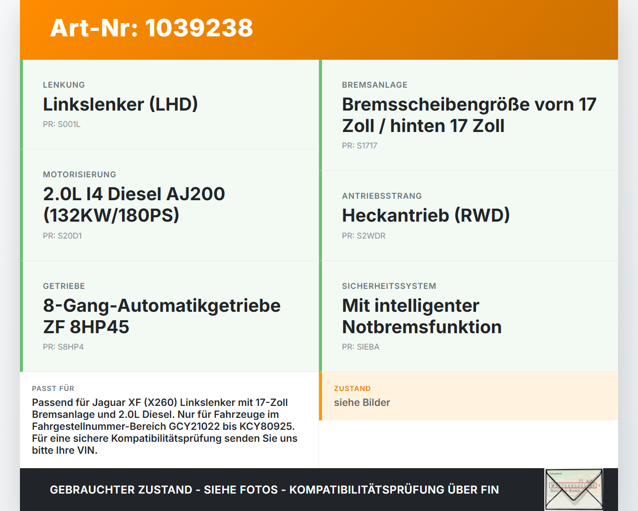 Jaguar XF X260 15-20 2,0d 132KW Bremskraftverstärker Jaguar XF X260 15-20 20.06.2017 T2H26617 GX73-2B195-BF... Vorschau 3