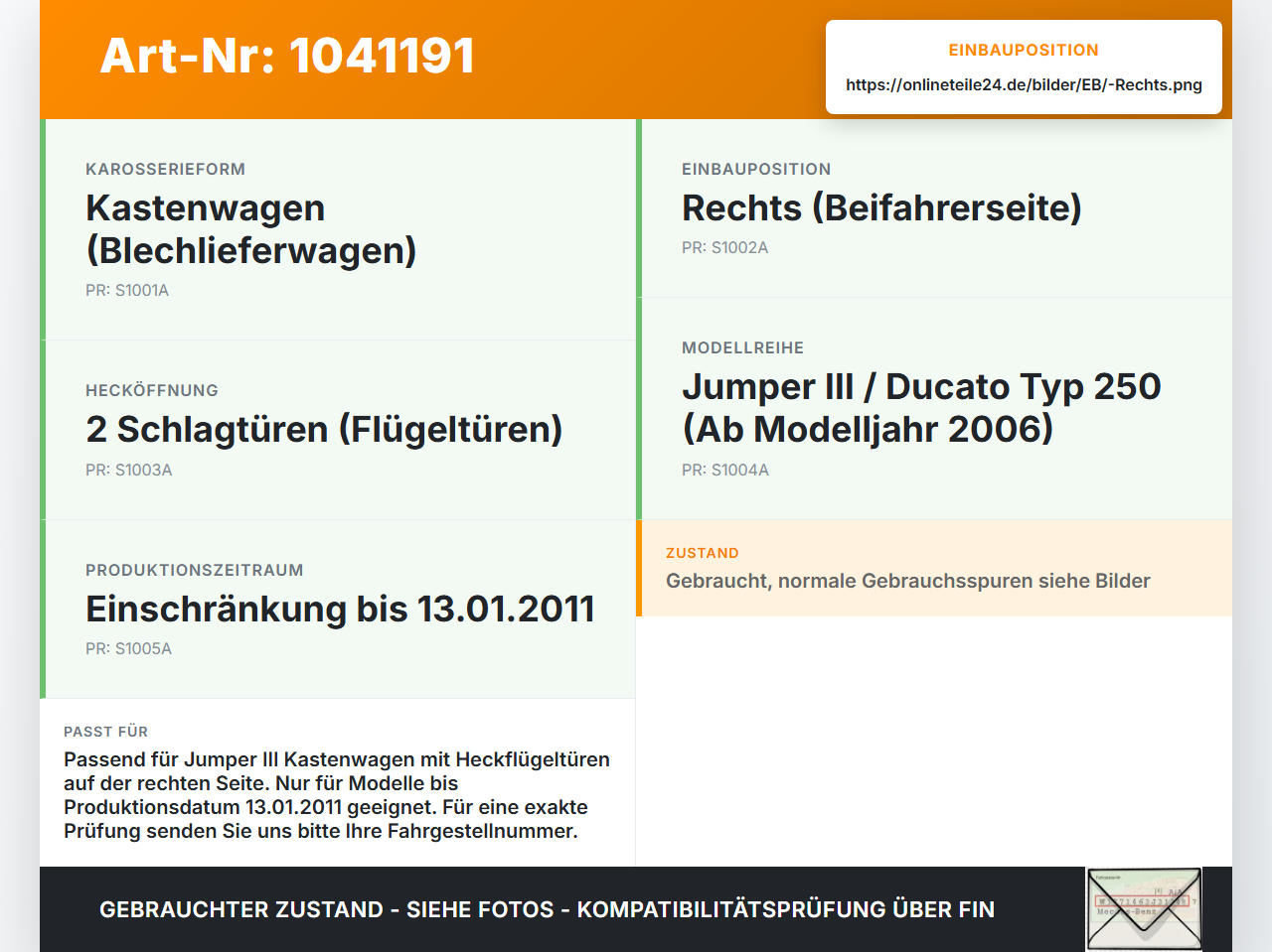 Jumper Ducato 250 06-14 Kasten Rückleuchte Rücklicht Heckleuchte Rechts orig Jumper Ducato 250 06-14 20.04.2007... Vorschau 3