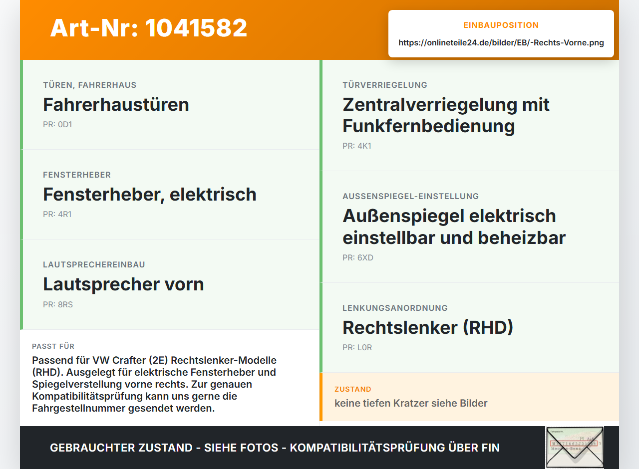 VW Crafter 2E 35 11-16 Kasten RHD Türverkleidung Türpappe Rechts Vorne VW Crafter 2E 35 11-16 07.10.2016 2E0867006... Vorschau 3