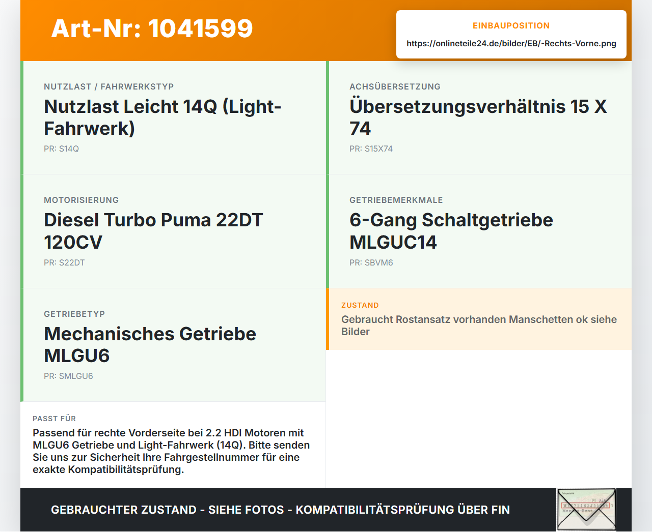 Jumper Ducato 250 06-14 HDI 2,2 88KW Antriebswelle Gelenkwelle Rechts Vorne Jumper Ducato 250 06-14 20.04.2007... Vorschau 3