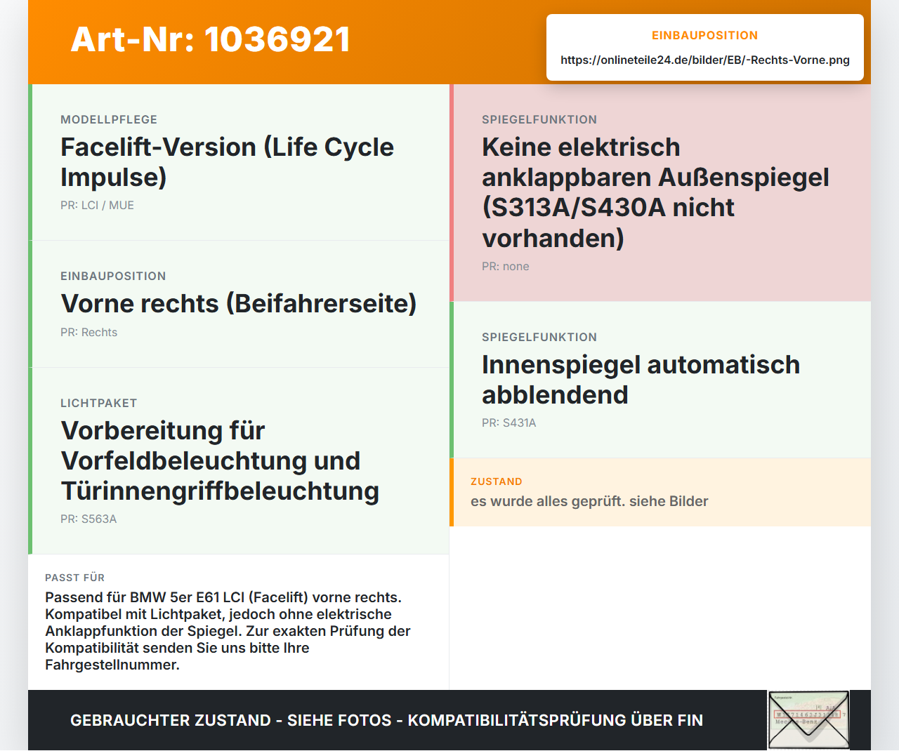 BMW 5er E61 LCI 07-10 Steuergerät Tür Vorne Rechts BMW 5er E61 LCI 07-10 30.06.2009 9182128 61359182128 9182128-01... Vorschau 3