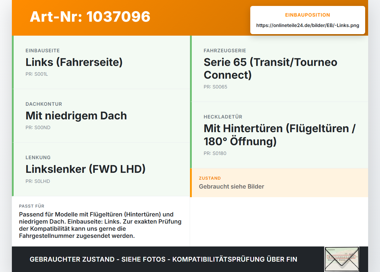 Ford Tourneo Connect 09-13 Rückleuchte Rücklicht Heckleuchte Links orig Ford Tourneo Connect 09-13 26.09.2012... Vorschau 3