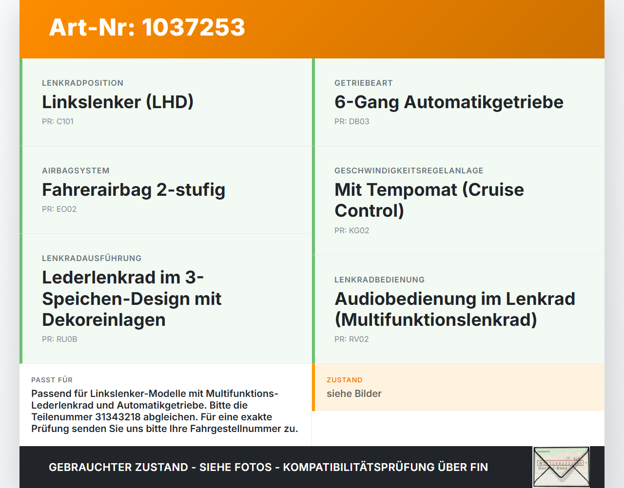 Volvo V60 D4 10-13 Schleifring Wickelfeder Volvo V60 D4 10-13 24.03.2011 AND761002C gebraucht Vorschau 3