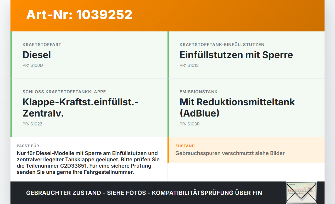 Jaguar XF X260 15-20 Tankdeckel Verschluss Tankverschluss Jaguar XF X260 15-20 20.06.2017 C2D33851 gebraucht Vorschau 3