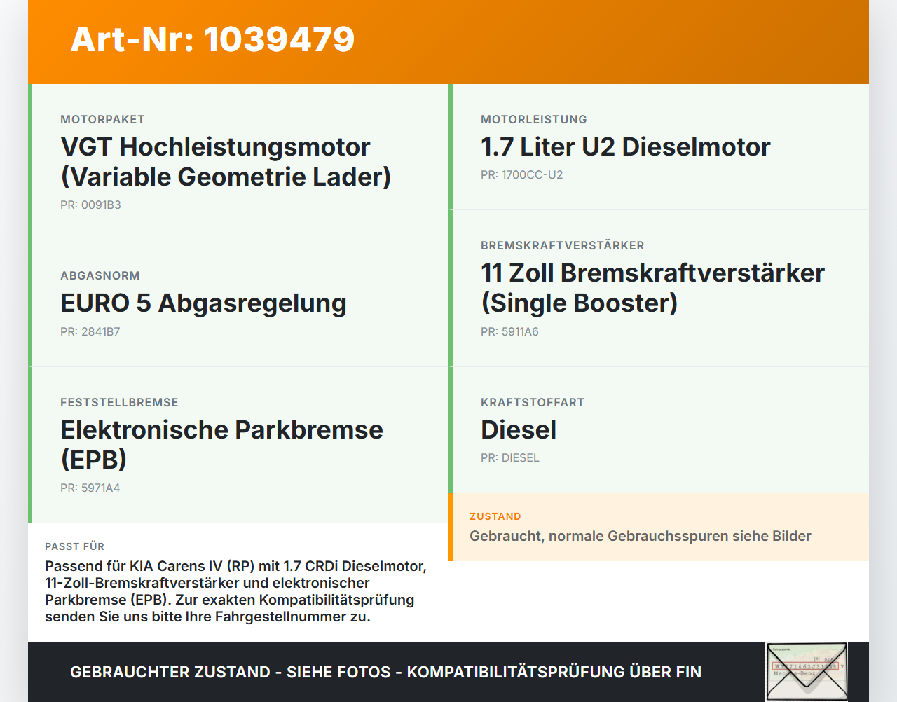 KIA Carens RP IV 13-19 CRDi 1,7 100KW D4FD Unterdruckpumpe Vakuumpumpe Bremsanlage KIA Carens RP IV 13-19... Vorschau 3