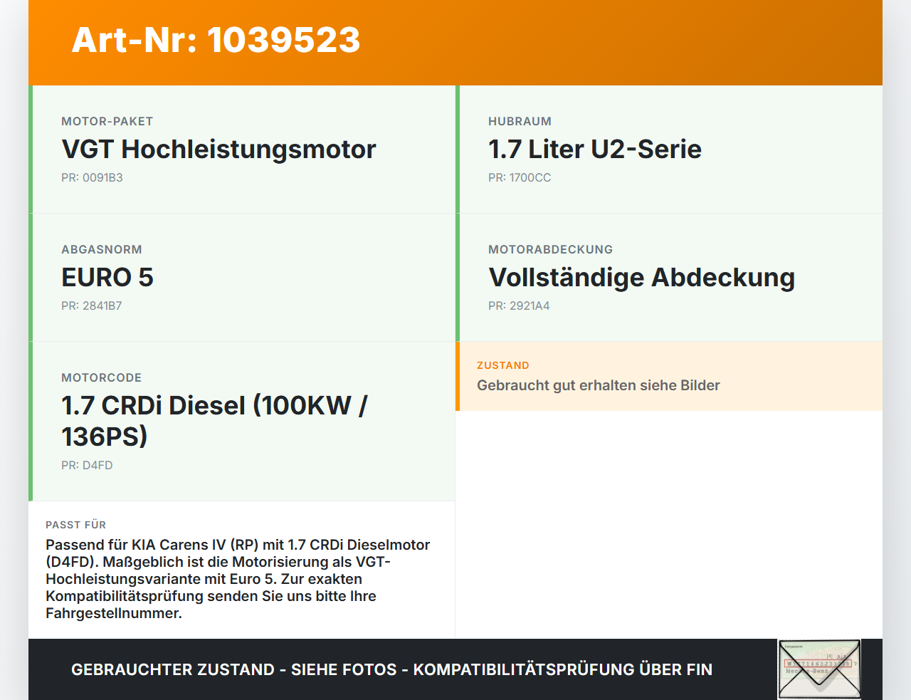 KIA Carens RP IV 13-19 CRDi 1,7 100KW D4FD Ventildeckel Zylinderkopfhaube KIA Carens RP IV 13-19 29.08.2014... Vorschau 3