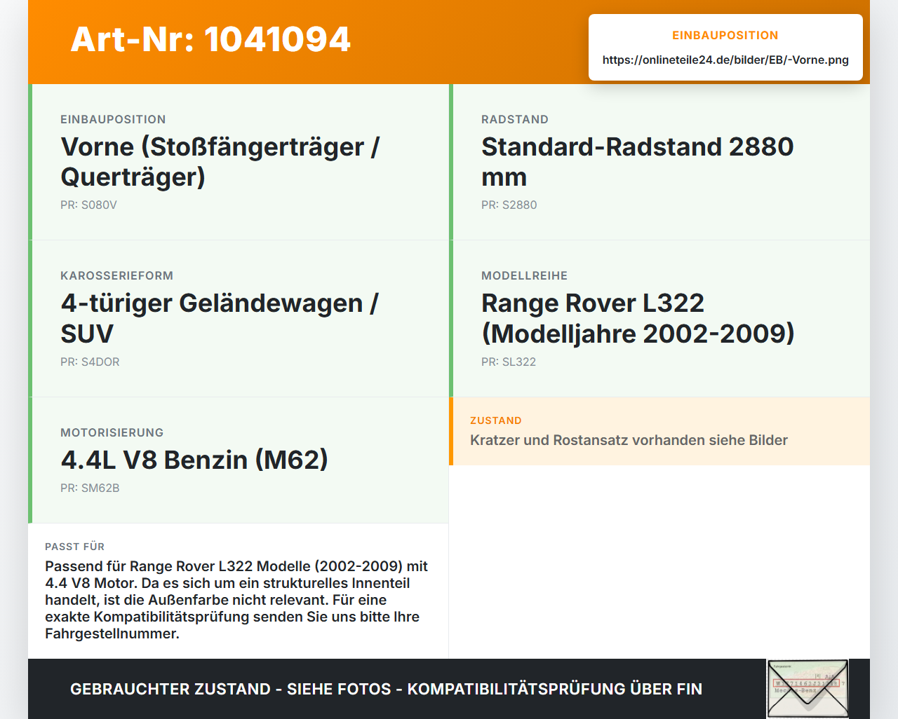 Land Range Rover III L322 02-06 Stoßstangenträger Stoßfängerträger Querträger Vorne Land Range Rover III L322 02-06... Vorschau 3