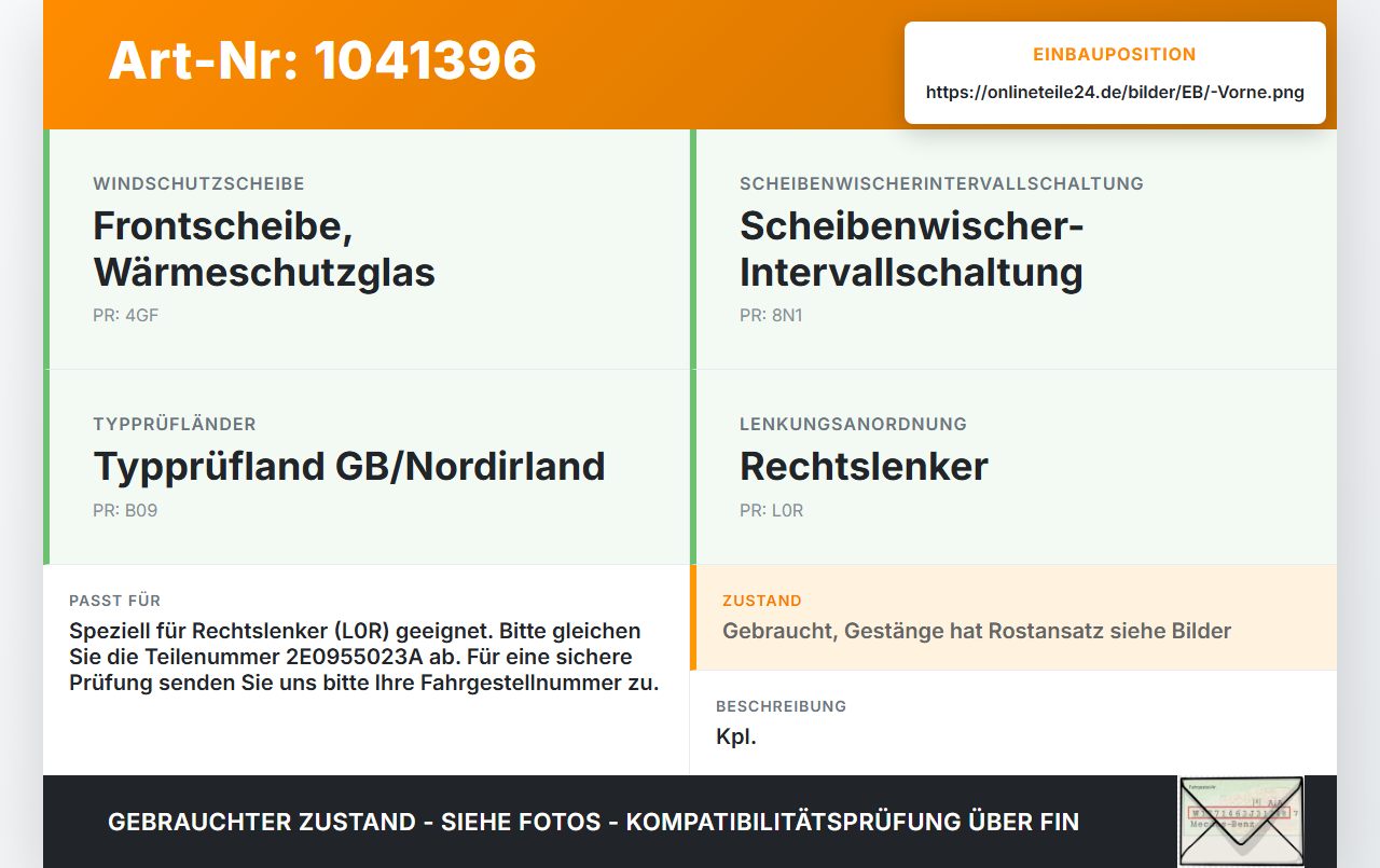 VW Crafter 2E 35 11-16 RHD Wischermotor mit Wischergestänge Vorne VW Crafter 2E 35 11-16 07.10.2016 2E0955023A... Vorschau 3