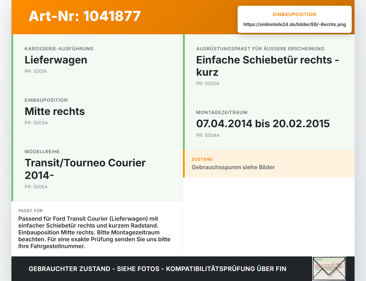 Ford Transit Courier 14-18 Laufschiene Führungsschiene für Schiebetür Rechts Mitte Ford Transit Courier 14-18... Vorschau 3