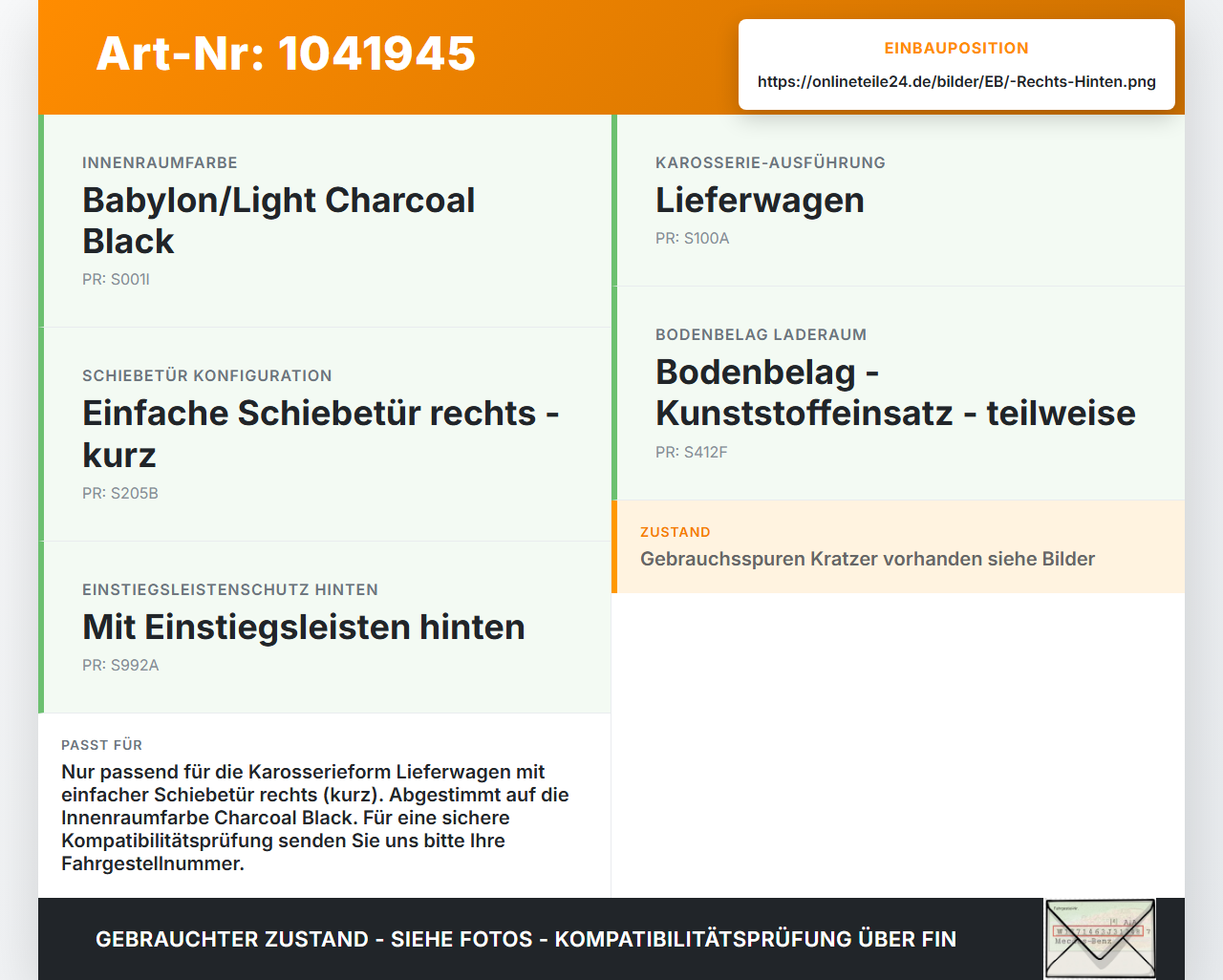 Ford Transit Courier 14-18 Kasten Einstiegsleiste Rechts Hinten für Schiebetür Ford Transit Courier 14-18... Vorschau 3