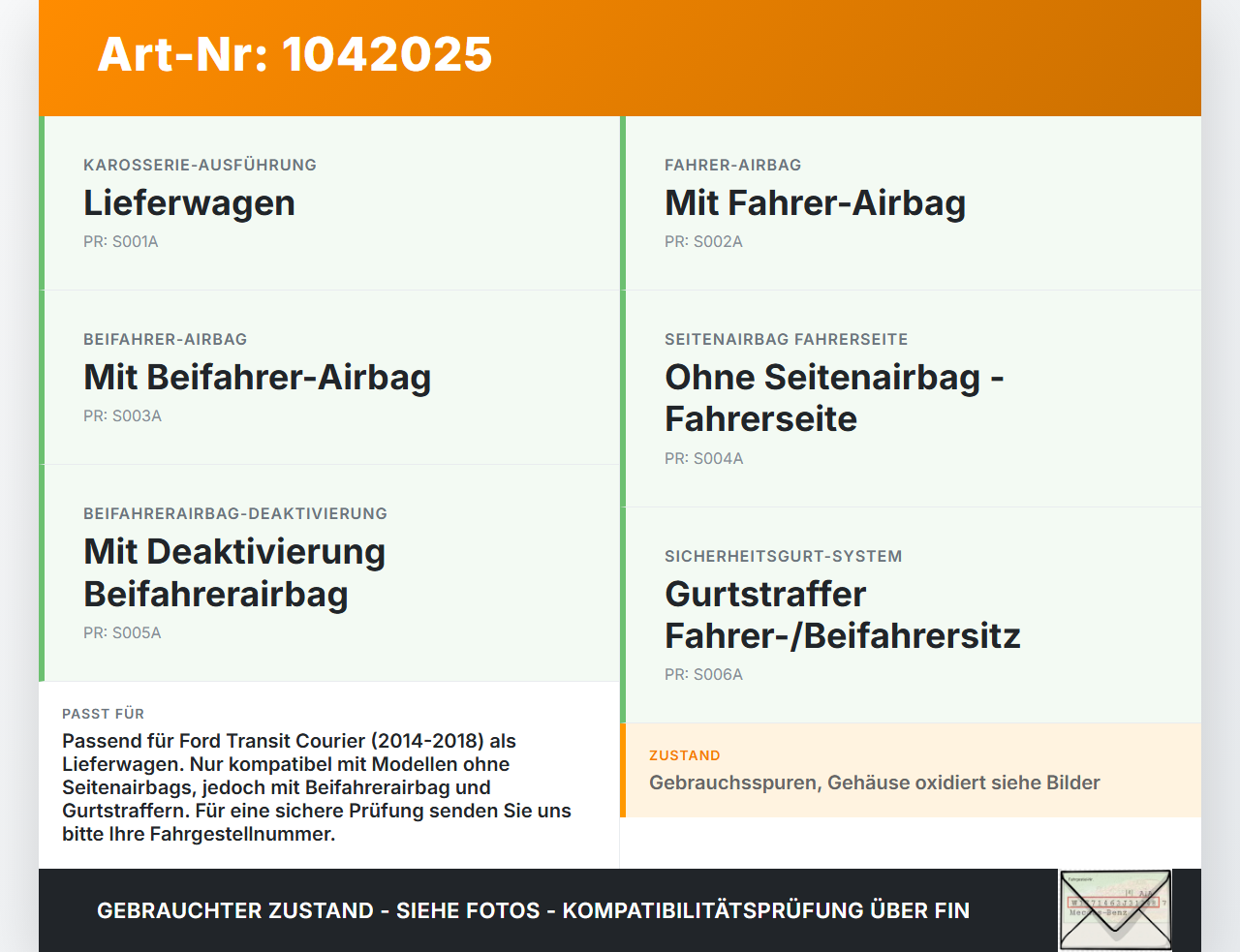 Ford Transit Courier 14-18 Airbag Steuergerät Airbagsteuergerät Ford Transit Courier 14-18 04.07.2014... Vorschau 3