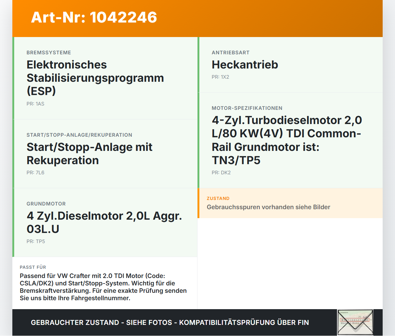 VW Crafter 2E 35 11-16 TDI 2,0 80KW CSLA CNEA Unterdruckpumpe Vakuumpumpe VW Crafter 2E 35 11-16 07.10.2016... Vorschau 3