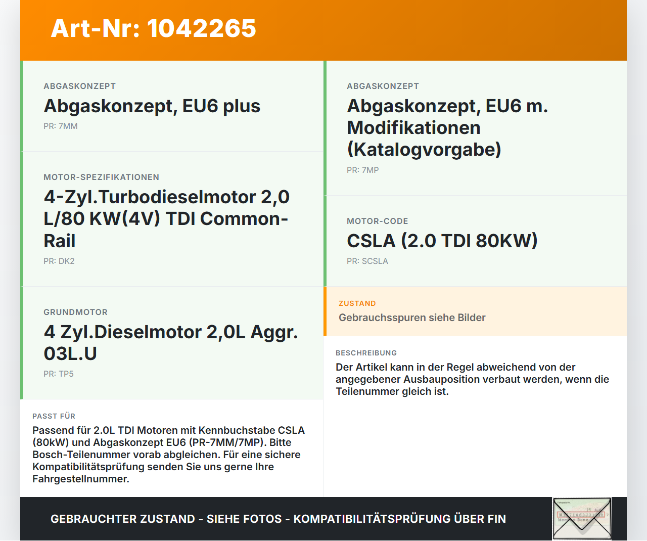 VW Crafter 2E 35 11-16 TDI 2,0 80KW Injektor Einspritzdüse Zyl.1 Orig. Bosch VW Crafter 2E 35 11-16 07.10.2016... Vorschau 3