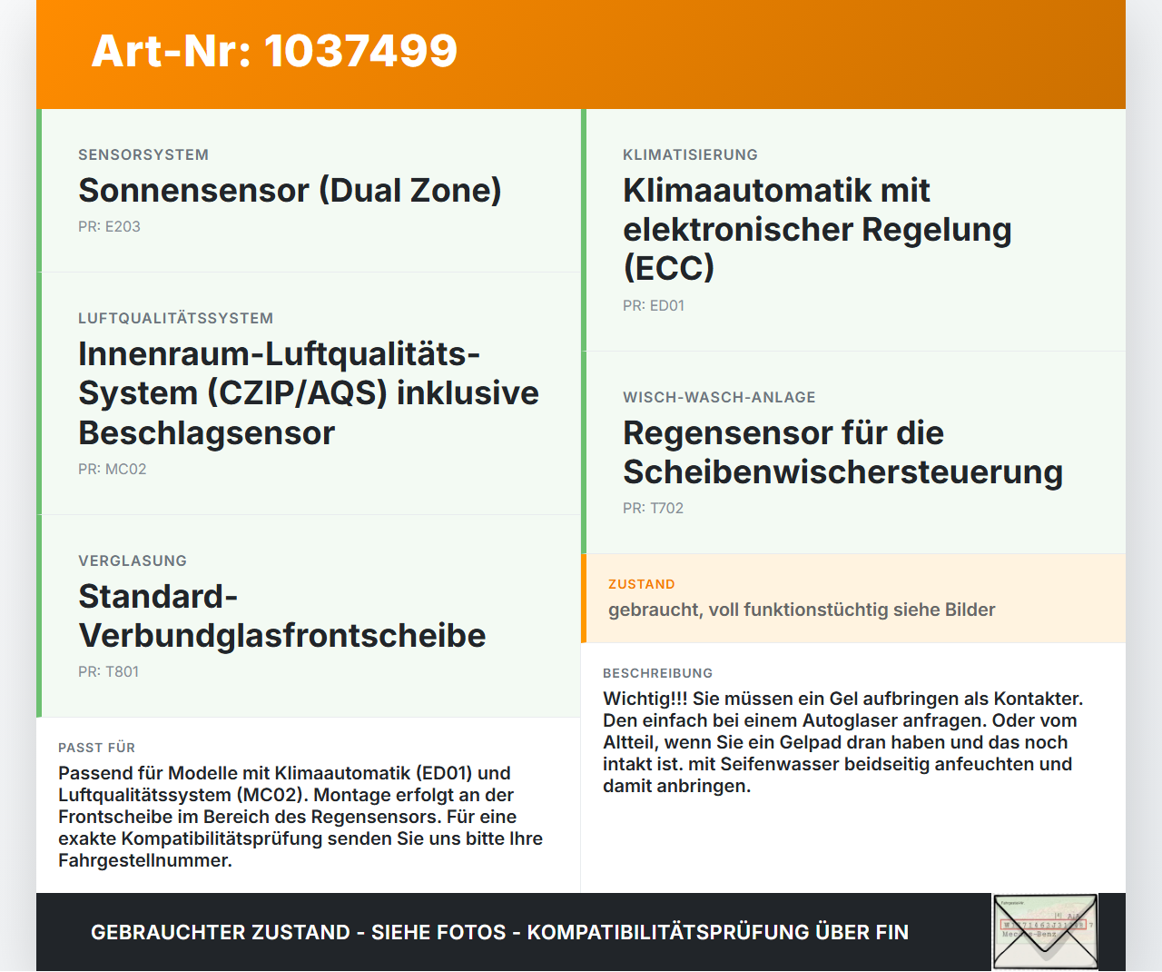 Volvo V60 D4 10-13 Beschlagsensor Feuchtigkeitssensor Frontscheibe Volvo V60 D4 10-13 24.03.2011 gebraucht Vorschau 3