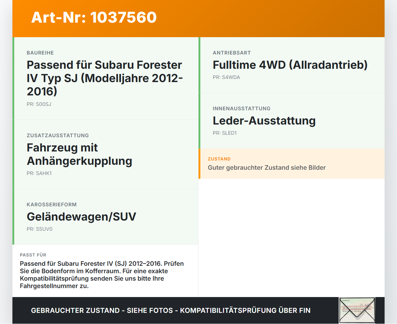 Subaru Forester IV SJ 12-16 Kofferraummatte Kofferraum Einlegeboden Subaru Forester IV SJ 12-16 16.02.2015 gebraucht Vorschau 3