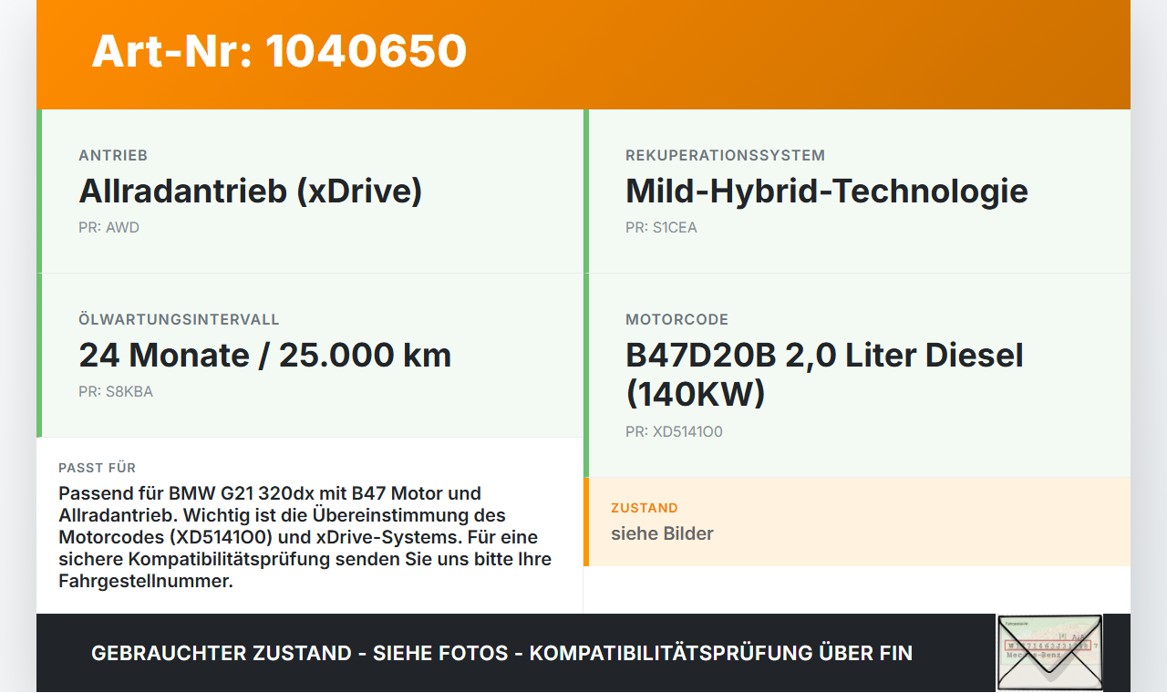 BMW G21 320dx 3er 19-22 2,0d 140KW B47D20B B47 Führungsrohr ohne Ölpeilstab BMW G21 320dx 3er 19-22 17.09.2020... Vorschau 3
