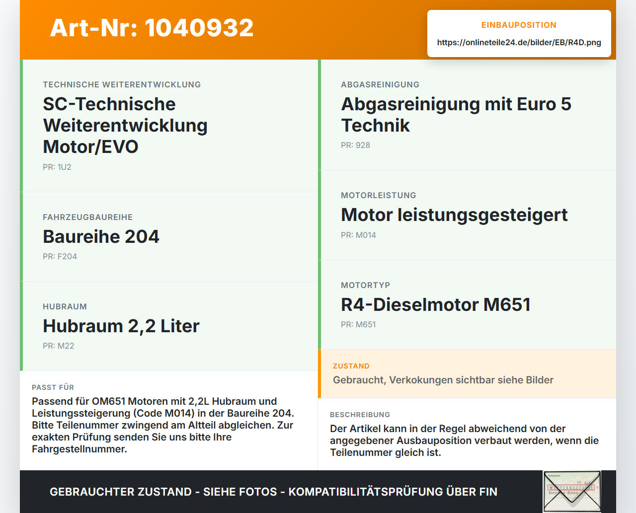 Mercedes W204 S204 C250 07-14 CDI 2,2 150KW 651911 Kolben mit Pleuel Pos D 1-3 Rechts Mercedes W204 S204 C250 07-14... Vorschau 3