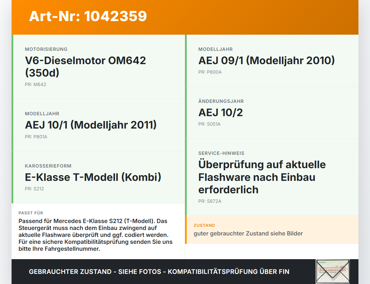 Mercedes S212 E350d 13-16 CDI 3,0 170KW Sicherungskasten Zentralelektrik Mercedes S212 E350d 13-16 18.02.2010... Vorschau 3