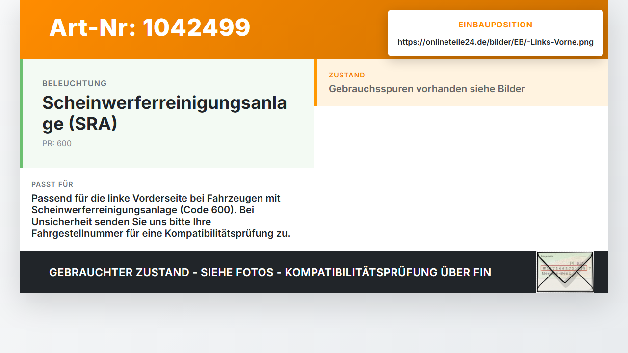 Mercedes S212 E350d 13-16 Waschdüse Hubzylinder SRA Vorne Links Mercedes S212 E350d 13-16 18.02.2010 A2128600147... Vorschau 3
