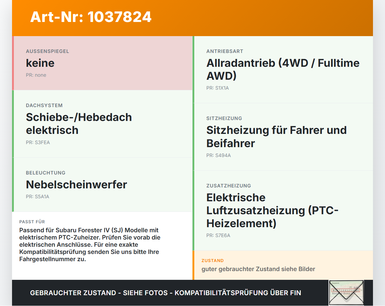 Subaru Forester IV SJ 12-16 Zuheizer Zusatzheizung Heizelement Elektrisch Subaru Forester IV SJ 12-16 16.02.2015... Vorschau 3