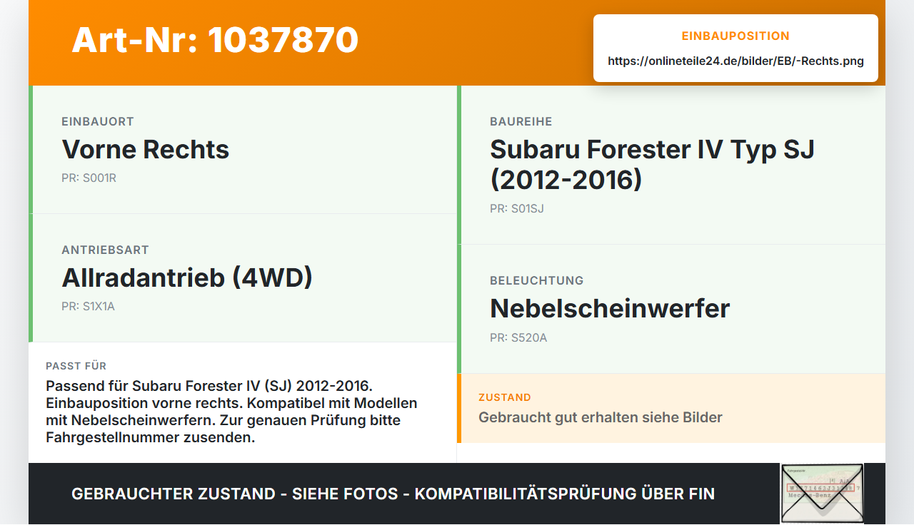 Subaru Forester IV SJ 12-16 Fronthalter Träger Verbinder Rechts Subaru Forester IV SJ 12-16 16.02.2015 gebraucht Vorschau 3
