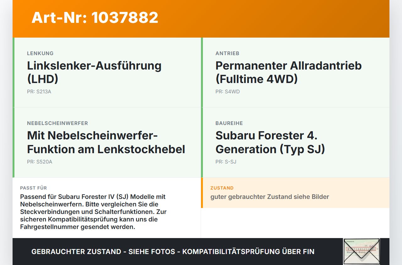 Subaru Forester IV SJ 12-16 Blinkerschalter Lenkstockschalter Blinker Subaru Forester IV SJ 12-16 16.02.2015 173832... Vorschau 3