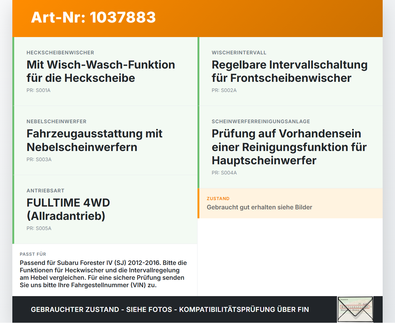 Subaru Forester IV SJ 12-16 Lenkstockschalter Wischerschalter Wischer Subaru Forester IV SJ 12-16 16.02.2015 173848... Vorschau 3