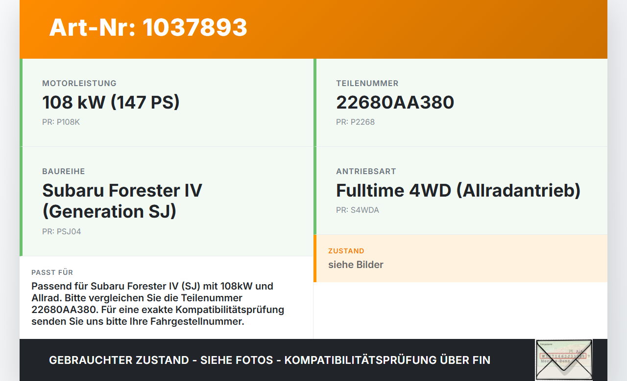 Subaru Forester IV SJ 12-16 108 108KW Sensor Luftmassenmesser Subaru Forester IV SJ 12-16 16.02.2015 22680AA380... Vorschau 3