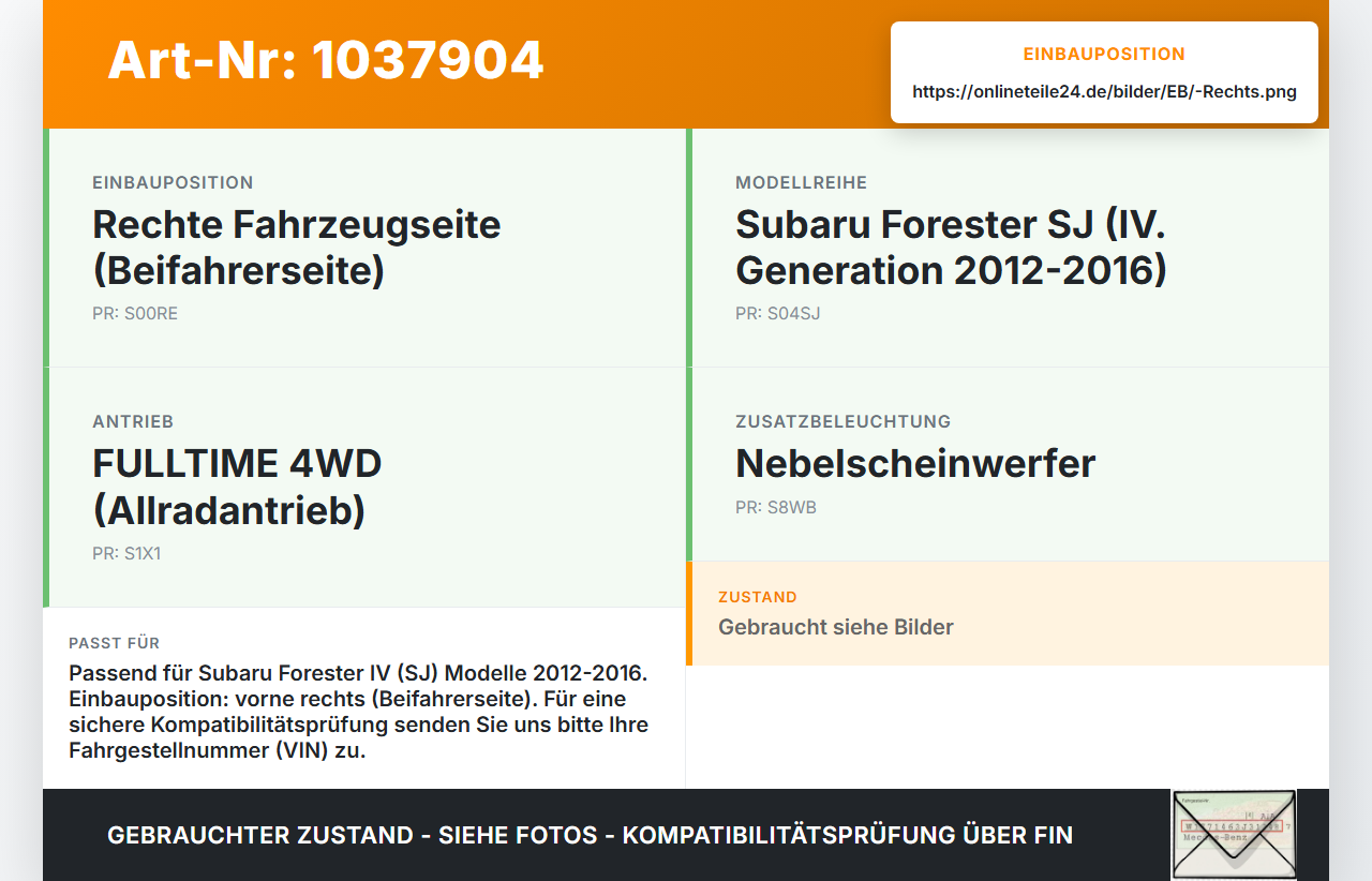 Subaru Forester IV SJ 12-16 Halter Träger Führung Aufnahme für Scheinwerfer Rechts Subaru Forester IV SJ 12-16... Vorschau 3