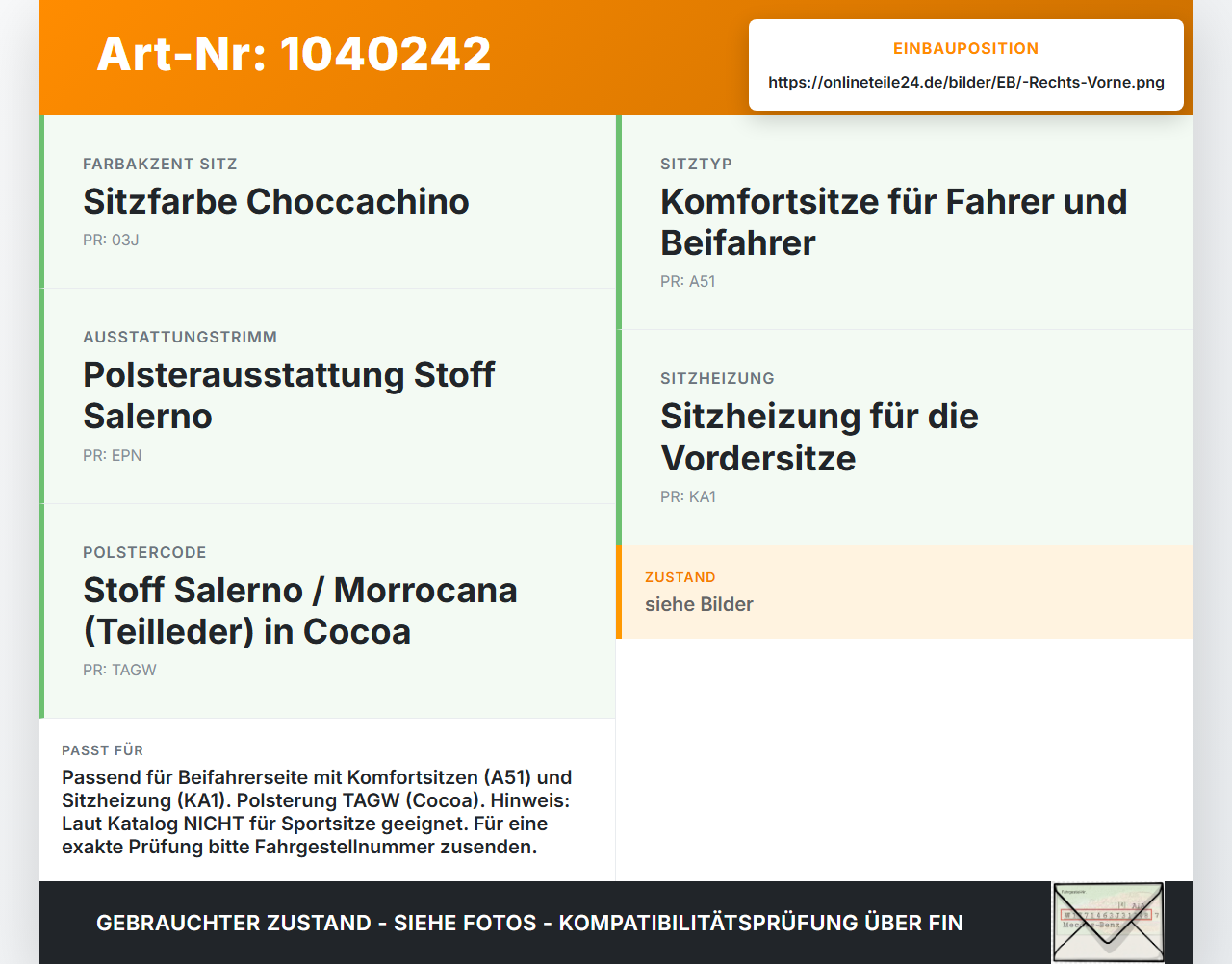 Opel Zafira C 11-16 Sitzbezug Rückenpolster Rechts Vorne für Beifahrer Sitz Sport Opel Zafira C 11-16 16.10.2014... Vorschau 3