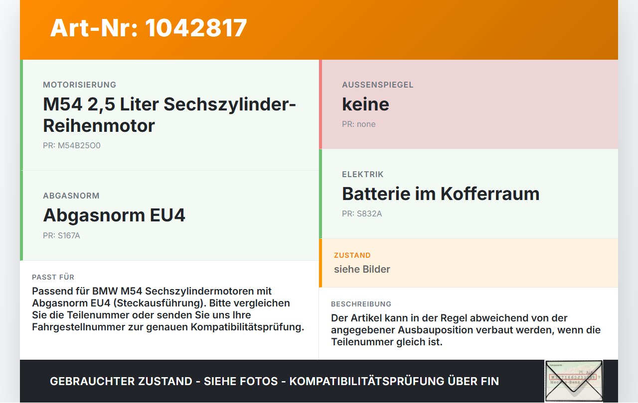 BMW E46 325i 02-06 2,5i 141KW Zündspule Zyl.2 BMW E46 325i 02-06 04.03.2003 1712219 12131712219 0221504100 gebraucht Vorschau 3