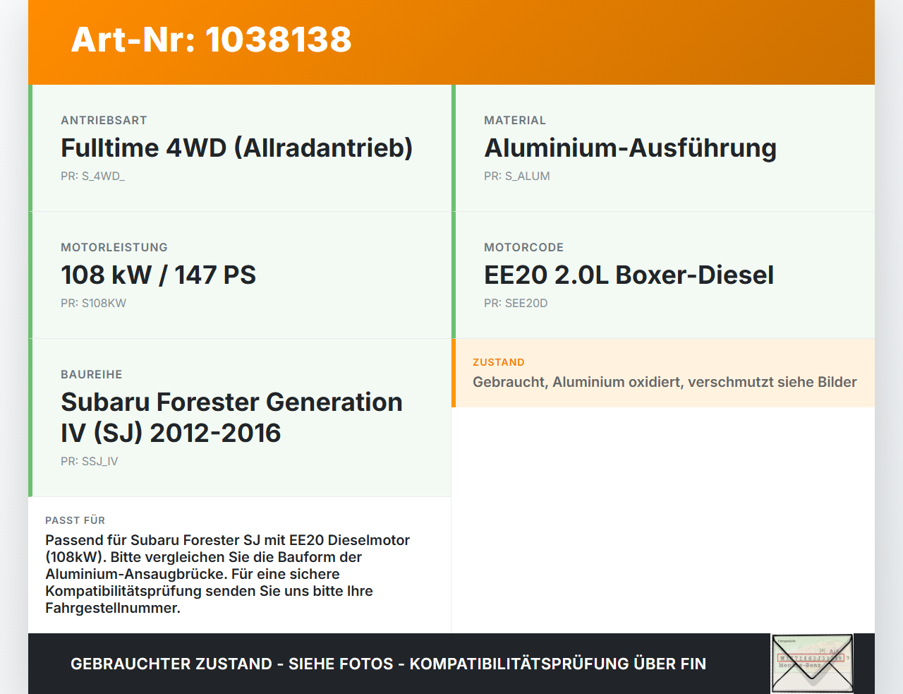Subaru Forester IV SJ 12-16 108 108KW EE20 EE20ZKDZLB Ansaugbrücke Ansaugkrümmer Subaru Forester IV SJ 12-16... Vorschau 3