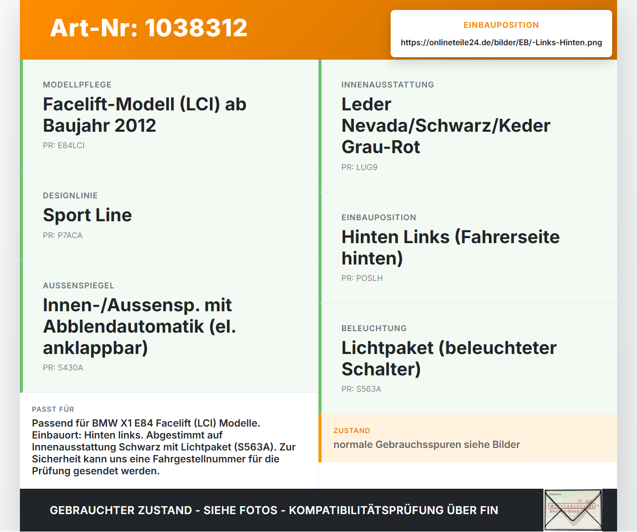BMW X1 E84 LCI 12-15 Fensterheberschalter Schalter Links Hinten BMW X1 E84 LCI 12-15 29.10.2012 2992941 51412992941... Vorschau 3