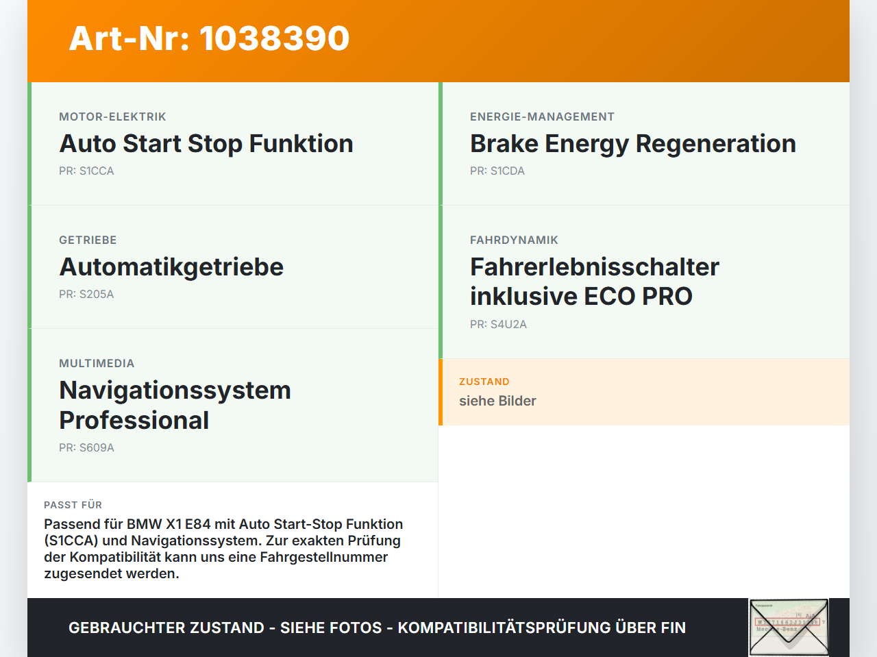 BMW X1 E84 LCI 12-15 Steuergerät ECU Modul SG 12V DCDC-Wandler Spannungsstabilisator BMW X1 E84 LCI 12-15... Vorschau 3