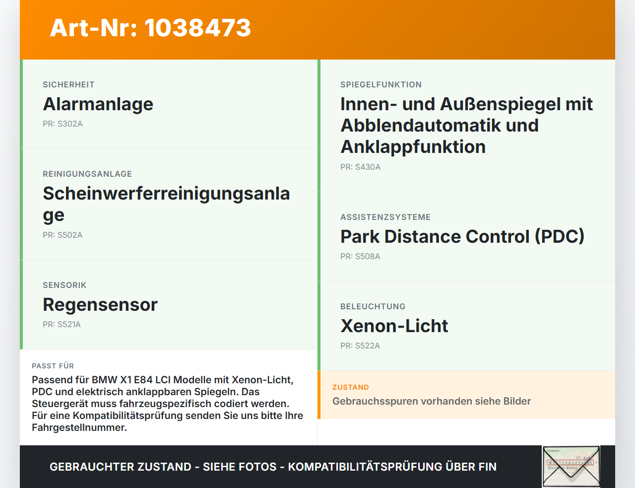 BMW X1 E84 LCI 12-15 Steuergerät ECU Body Control Modul BMW X1 E84 LCI 12-15 29.10.2012 6827064 61356827064 gebraucht Vorschau 3