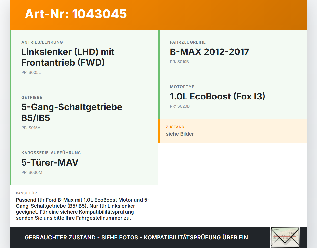 Ford B-Max JK 12-17 1,0 92KW Schaltzug Schaltseilzug Schaltseil Ford B-Max JK 12-17 03.04.2014 CV1R-7E395-CF... Vorschau 3