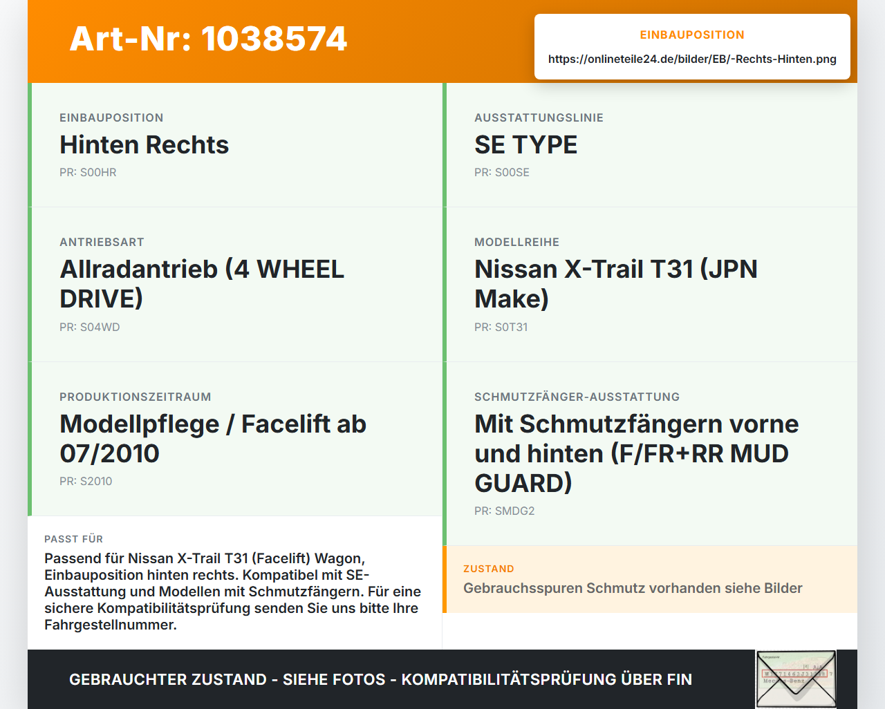 Nissan X-Trail T31 10-14 Stoßstangenhalter Halter Führung Hinten Rechts Nissan X-Trail T31 10-14 21.09.2011 gebraucht Vorschau 3